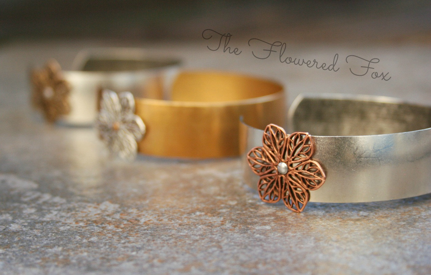 Flowered Fox - Brass Cuff