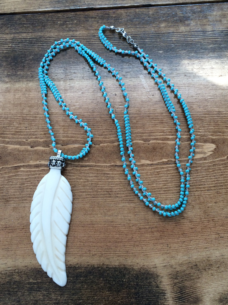 Native Gem -Feather Necklace